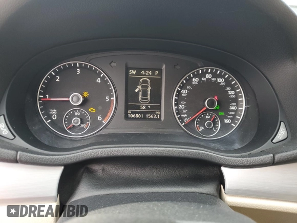 2013 Volkswagen Passat SE with VIN 1VWBN7A39DC029977, listed as a Copart auction lot 46787035 with 106,801 mi miles and Salvage title. Bid and sale history available at DreamBid. Image 9.