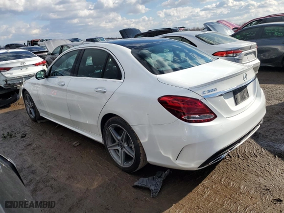 2018 Mercedes-Benz C-Class C 300 with VIN WDDWF4KB8JR348548, listed as a Copart auction lot 47240525 with 91,347 mi miles and Salvage Title. Bid and sale history available at carsss.com. Image 2.