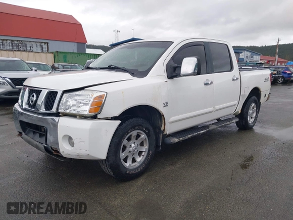 2004 Nissan Titan LE with VIN 1N6AA07B24N579345, listed as a IAAI auction lot 42174006 with 142,780 mi miles and . Bid and sale history available at DreamBid. Image 2.