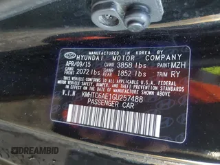 2016 Hyundai Veloster Turbo with VIN KMHTC6AE1GU257488, listed as a Copart auction lot 39705634 with 52,334 mi miles. Bid and sale history available at carsss.com. Image 13.