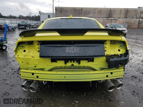 2021 Ford Mustang Mach 1 with VIN 1FA6P8R09M5552053, listed as a Copart auction lot 43067625 with 18,921 mi miles and Salvage Title. Bid and sale history available at carsss.com. Image 6.