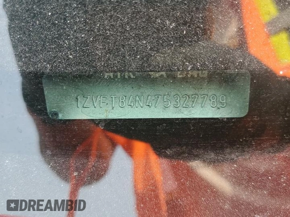 2007 Ford Mustang Deluxe with VIN 1ZVFT84N475327789, listed as a Copart auction lot 59696285 with 192,049 mi miles and Salvage title. Bid and sale history available at DreamBid. Image 12.