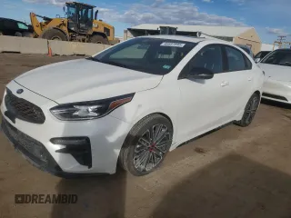 2021 Kia Forte GT with VIN 3KPF44AC2ME303146, listed as a Copart auction lot 46697895 with 41,936 mi miles and Salvage Title. Bid and sale history available at carsss.com. Image 1.