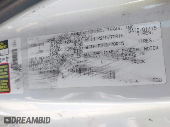 2015 Toyota Tacoma with VIN 5TFTX4CNXFX056132, listed as a IAAI auction lot 42035730 with 184,867 mi miles and . Bid and sale history available at DreamBid. Image 9.