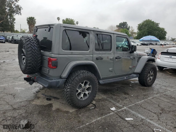 2020 Jeep Wrangler Unlimited Rubicon with VIN 1C4HJXFN0LW157167, listed as a Copart auction lot 47778495 with 43,761 mi miles and Salvage Title. Bid and sale history available at carsss.com. Image 3.