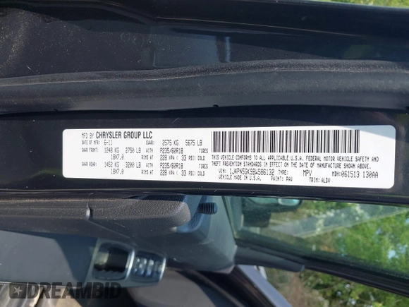 2011 Jeep Liberty Limited 70th Anniversary z VIN 1J4PN5GK9BW586132, wystawiony jako IAAI lot #42453710 z przebiegiem 130 390 mil mil oraz . Historia ofert i sprzedaży dostępna na DreamBid. Obrazek 9.