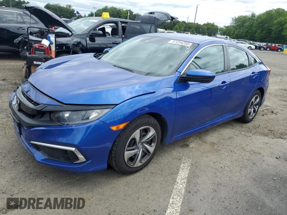 2020 Honda Civic LX z VIN 2HGFC2F65LH522536, wystawiony jako Copart lot #57254255 z przebiegiem 65 014 mil mil oraz Szkoda całkowita • Salvage title. Historia ofert i sprzedaży dostępna na DreamBid. Obrazek 1.