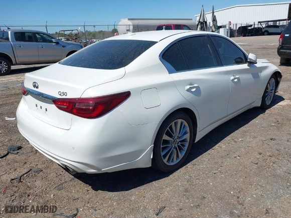 2020 Infiniti Q50 EDITION 30 with VIN JN1EV7AP9LM203755, listed as a IAAI auction lot 41805750 with 85,243 mi miles. Bid and sale history available at carsss.com. Image 4.