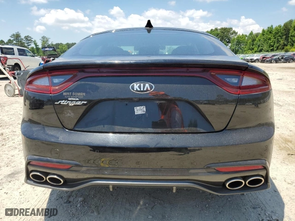 2019 Kia Stinger Premium with VIN KNAE25LA1K6052882, listed as a Copart auction lot 57794184 with 55,498 mi miles and Salvage Title. Bid and sale history available at carsss.com. Image 6.