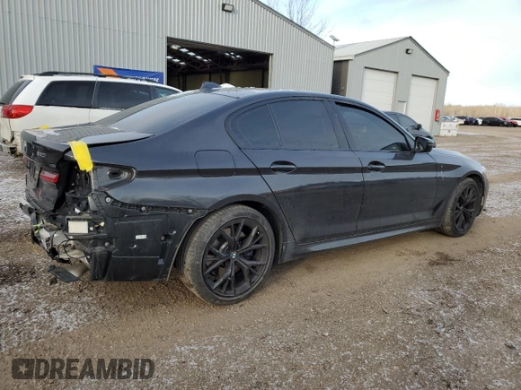 2022 BMW 5 Series 530i xDrive with VIN WBA13BJ01NCJ87578, listed as a Copart auction lot 85685994 with 33,814 mi miles and Salvage Title. Bid and sale history available at carsss.com. Image 3.