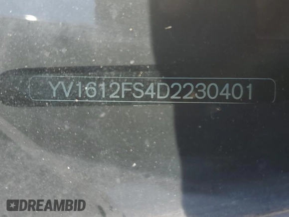 2013 Volvo S60 T5 Premier with VIN YV1612FS4D2230401, listed as a Copart auction lot 63463655 with 210,680 mi miles and Salvage title. Bid and sale history available at DreamBid. Image 12.