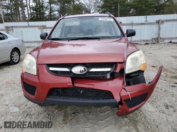 2009 Kia Sportage LX with VIN KNDJF724297627699, listed as a Copart auction lot 51596175 with 190,926 mi miles and Salvage Title. Bid and sale history available at carsss.com. Image 5.