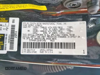 2014 Toyota Tundra SR с VIN 5TFRM5F12EX071952, выставлен на аукционе Copart как лот 57252215 с пробегом 143 706 миль миль и Списание • Salvage title. История ставок и продаж доступна на DreamBid. Изображение 12.