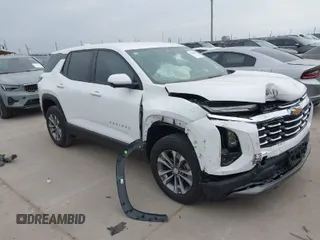 2025 Chevrolet Equinox FWD LT with VIN 3GNAXHEG1SL134484, listed as a IAAI auction lot 41681459 with 1,008 mi miles. Bid and sale history available at carsss.com. Image 1.