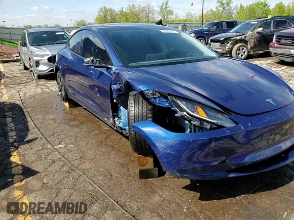 2025 Tesla Model 3 Long Range with VIN 5YJ3E1EB1SF950242, listed as a Copart auction lot 55609035 with 1,344 mi miles and Salvage title. Bid and sale history available at DreamBid. Image 14.