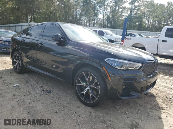 2022 BMW X6 xDrive40i with VIN 5UXCY6C01N9K49185, listed as a Copart auction lot 49020645 with 36,200 mi miles and Salvage Title. Bid and sale history available at carsss.com. Image 4.