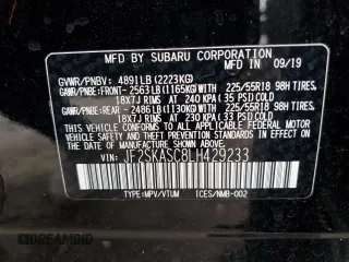 2020 Subaru Forester Limited with VIN JF2SKASC8LH429233, listed as a Copart auction lot 83195284 with 72,795 mi miles and Salvage Title. Bid and sale history available at carsss.com. Image 15.