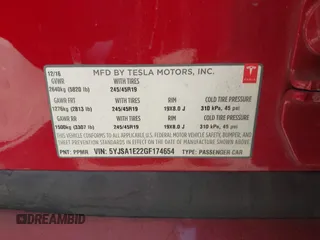 2016 Tesla Model S 90D with VIN 5YJSA1E22GF174654, listed as a IAAI auction lot 41700676 with 193,813 mi miles and . Bid and sale history available at DreamBid. Image 9.