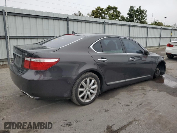2009 Lexus LS 460 with VIN JTHCL46F695004169, listed as a Copart auction lot 72759814 with 139,316 mi miles and Salvage title. Bid and sale history available at DreamBid. Image 3.