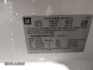 2017 Chevrolet Tahoe LT z VIN 1GNSCBKC8HR231679, wystawiony jako IAAI lot #42244271 z przebiegiem 139 222 mil mil oraz . Historia ofert i sprzedaży dostępna na DreamBid. Obrazek 9.