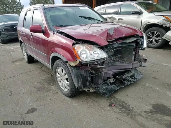 2005 Honda CR-V EX with VIN JHLRD78845C027693, listed as a Copart auction lot 46616575 with 186,612 mi miles and Salvage Title. Bid and sale history available at carsss.com. Image 12.