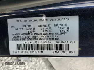 2014 Mazda 3 i Touring with VIN JM1BM1V75E1110424, listed as a Copart auction lot 51245845 with 98,508 mi miles and Salvage Title. Bid and sale history available at DreamBid. Image 15.