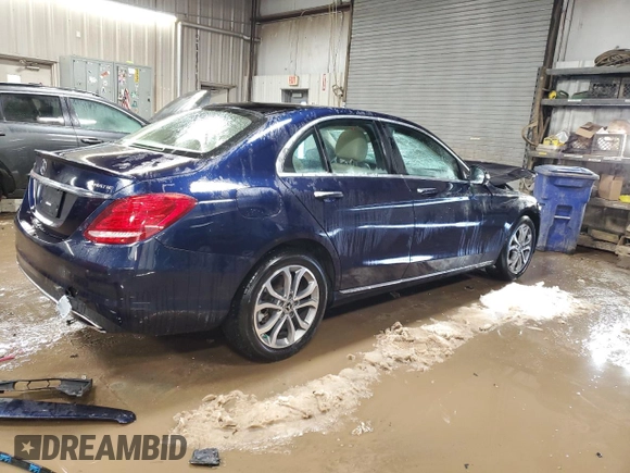 2017 Mercedes-Benz C 300 with VIN 55SWF4KB8HU213384, listed as a Copart auction lot 49886835 with 53,566 mi miles and Salvage Title. Bid and sale history available at carsss.com. Image 3.