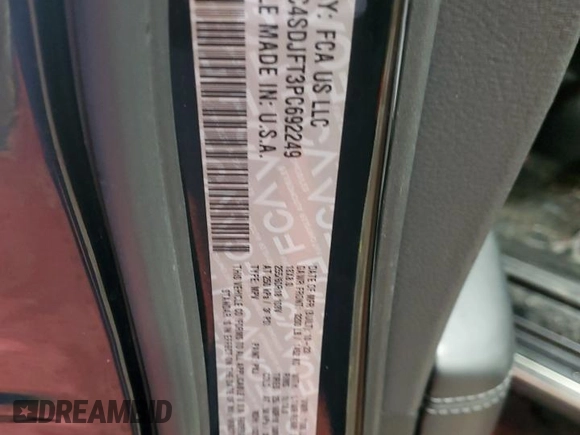2023 Dodge Durango Pursuit with VIN 1C4SDJFT3PC692249, listed as a Copart auction lot 45533105 with 14,884 mi miles and Salvage title. Bid and sale history available at DreamBid. Image 13.