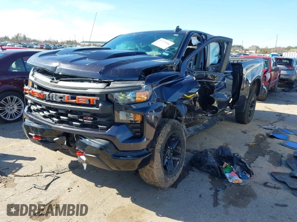 2022 Chevrolet Silverado 1500 Custom Trail Boss with VIN 3GCPDCEK9NG608262, listed as a IAAI auction lot 41317046 with 1 mi miles. Bid and sale history available at carsss.com. Image 2.