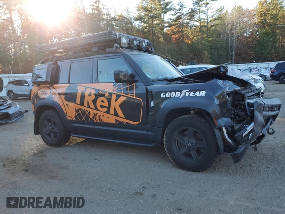 2023 Land Rover Defender S with VIN SALEJ7EX3P2121582, listed as a Copart auction lot 77433164 with 26,507 mi miles and Salvage title. Bid and sale history available at DreamBid. Image 4.
