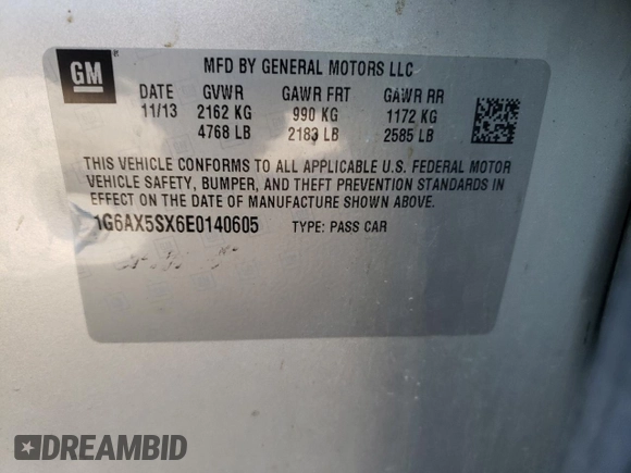2014 Cadillac CTS Luxury AWD with VIN 1G6AX5SX6E0140605, listed as a Copart auction lot 73649144 with Not Provided miles and Clean Title. Bid and sale history available at DreamBid. Image 12.