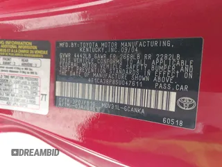 2005 Toyota Solara SE with VIN 4T1CA38P85U047611, listed as a IAAI auction lot 42095284 with 188,617 mi miles. Bid and sale history available at carsss.com. Image 9.