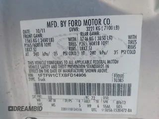 2011 Ford F-150 XLT с VIN 1FTFW1CTXBFD14906, выставлен на аукционе IAAI как лот 42134426 с пробегом 241 211 миль миль и . История ставок и продаж доступна на DreamBid. Изображение 9.