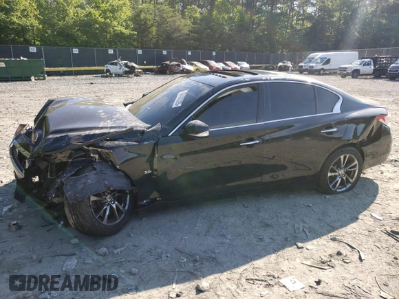 2017 Infiniti Q50 Premium with VIN JN1EV7AR2HM838907, listed as a Copart auction lot 56480525 with 161,304 mi miles and Salvage title. Bid and sale history available at DreamBid. Image 1.