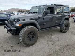 2022 Jeep Wrangler Unlimited Sport with VIN 1C4HJXDG6NW133687, listed as a Copart auction lot 46189285 with 15,083 mi miles and Salvage Title. Bid and sale history available at DreamBid. Image 1.