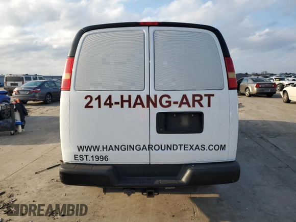 2012 Chevrolet Express Cargo Van with VIN 1GCWGGCA4C1134267, listed as a Copart auction lot 43933135 with 199,207 mi miles and Salvage Title. Bid and sale history available at carsss.com. Image 6.