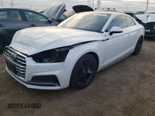 2019 Audi A5 Premium Plus with VIN WAUTNAF5XKA038370, listed as a Copart auction lot 79725944 with 76,009 mi miles and Salvage Title. Bid and sale history available at DreamBid. Image 1.