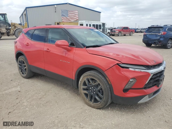 2023 Chevrolet Blazer LT with VIN 3GNKBCR45PS119036, listed as a Copart auction lot 49793635 with 25,230 mi miles and Salvage Title. Bid and sale history available at carsss.com. Image 4.