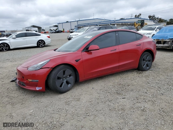 2021 Tesla Model 3 Standard Range Plus with VIN 5YJ3E1EA0MF009522, listed as a Copart auction lot 47464115 with 40,335 mi miles and Salvage Title. Bid and sale history available at carsss.com. Image 1.