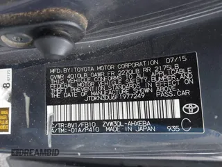 2015 Toyota Prius Four z VIN JTDKN3DU6F1977249, wystawiony jako IAAI lot #42490112 z przebiegiem 173 479 mil mil oraz . Historia ofert i sprzedaży dostępna na DreamBid. Obrazek 9.