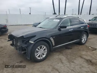 2014 Infiniti QX70 with VIN JN8CS1MW0EM412578, listed as a Copart auction lot 49091955 with 157,580 mi miles and Salvage Title. Bid and sale history available at carsss.com. Image 1.