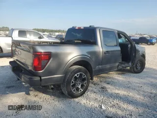 2024 Ford F-150 STX with VIN 1FTEW2K54RKE81302, listed as a Copart auction lot 72587334 with 2,555 mi miles and Salvage Title. Bid and sale history available at carsss.com. Image 3.