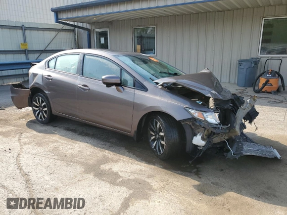 2015 Honda Civic EX-L with VIN 2HGFB2F90FH512353, listed as a Copart auction lot 54931545 with 150,461 mi miles and Salvage Title. Bid and sale history available at DreamBid. Image 4.