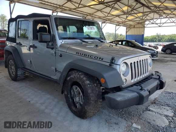 2017 Jeep Wrangler Unlimited Rubicon with VIN 1C4BJWFG4HL677477, listed as a Copart auction lot 57758175 with 89,584 mi miles and Salvage title. Bid and sale history available at DreamBid. Image 4.