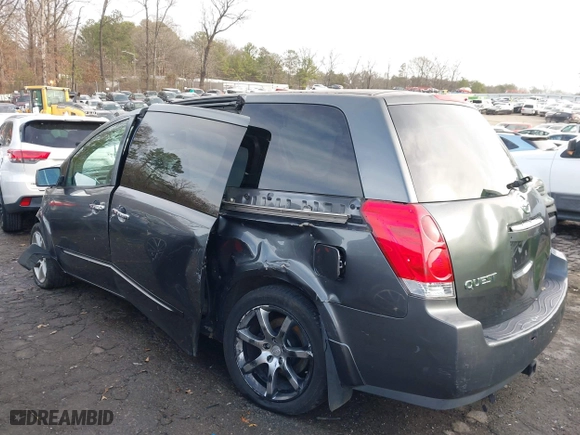 2007 Nissan Quest with VIN 5N1BV28U27N104205, listed as a IAAI auction lot 41467982 with 183,428 mi miles. Bid and sale history available at carsss.com. Image 14.