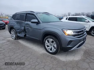 2023 Volkswagen Atlas SE with VIN 1V2JR2CA4PC537049, listed as a Copart auction lot 44129915 with 26,340 mi miles and Salvage title. Bid and sale history available at DreamBid. Image 4.