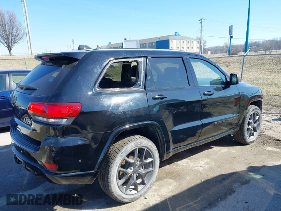 2021 Jeep Grand Cherokee 80th Anniversary with VIN 1C4RJFBG9MC745643, listed as a IAAI auction lot 41729989 with 88,567 mi miles and . Bid and sale history available at DreamBid. Image 20.