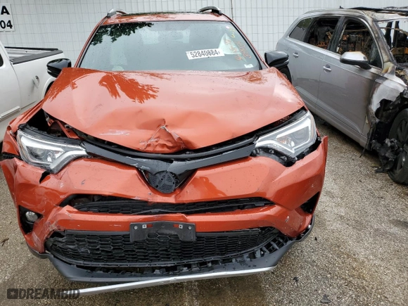 2016 Toyota RAV4 SE with VIN JTMJFREV1GJ065505, listed as a Copart auction lot 52840884 with 54,597 mi miles and Salvage Title. Bid and sale history available at carsss.com. Image 5.