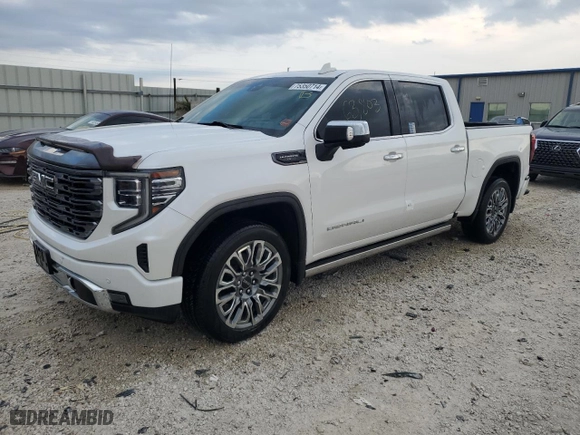 2023 GMC Sierra 1500 Denali Ultimate with VIN 1GTUUHEL8PZ158597, listed as a Copart auction lot 75350714 with 63,803 mi miles and Non Repairable. Bid and sale history available at carsss.com. Image 1.