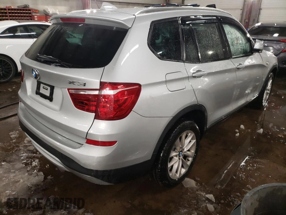 2017 BMW X3 xDrive28i with VIN 5UXWX9C56H0T11329, listed as a Copart auction lot 44760645 with 147,089 mi miles and Salvage Title. Bid and sale history available at DreamBid. Image 3.